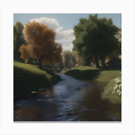 Stream In The Countryside 11 Canvas Print