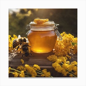 Bees And Honey Canvas Print