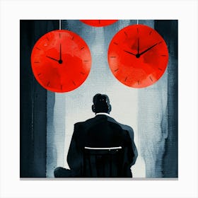 Red Clocks Canvas Print