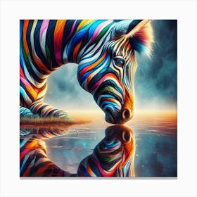 Colorful Zebra Canvas Print