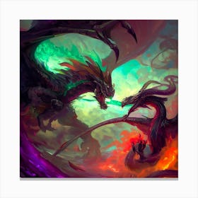 Battle Of The Dragons Canvas Print