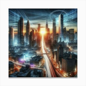 Futuristic Cityscape 14 Canvas Print