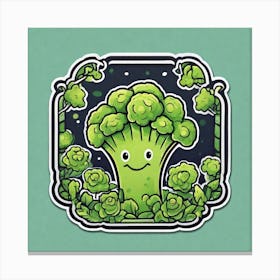 Broccoli Sticker 2 Canvas Print
