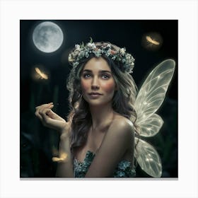 Fairy In The Moonlight 1 Canvas Print