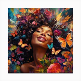 Butterflies And Flowers Canvas Print