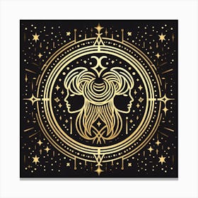 A Zodiac symbol, Twins Canvas Print