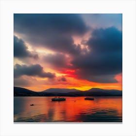 Sunset In Greece 1 Canvas Print