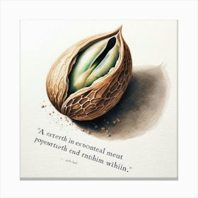 Seed In A Walnut Canvas Print