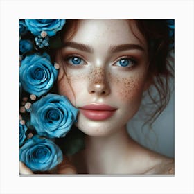 Blue Roses 6 Canvas Print