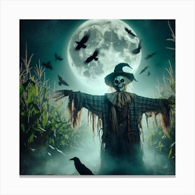 Scarecrow In The Cornfield 1 Canvas Print