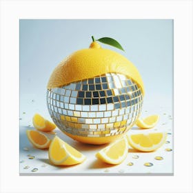 Disco Ball, Lemon  Canvas Print