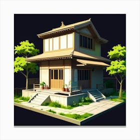 Japanese House Art Print 1 Canvas Print