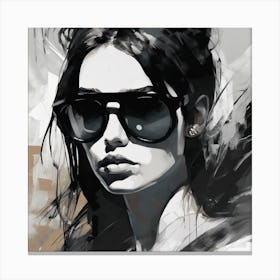 Portrait Of A Woman With Sunglasses 1 Canvas Print