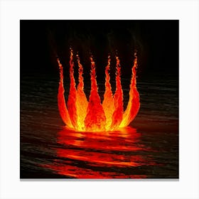 Abstract Fire Art Engulfs The Canvas In A Stream Of Crimson Flames Suggesting Burning Passion Flick (1) Canvas Print