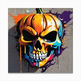 Pumpkin Skull Canvas Print