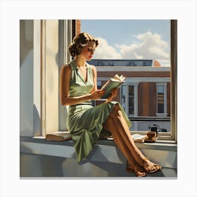 Girl Reading 1 Canvas Print