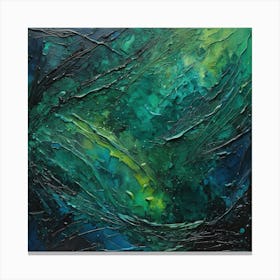 Abstract Painting Green and Blue Color 1 Canvas Print