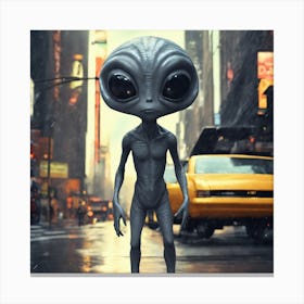 Alien In New York City 1 Canvas Print