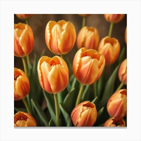 Orange Tulips 3 Canvas Print