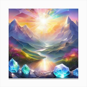 Mystical Landscape With Crystals Canvas Print