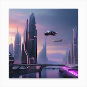 Futuristic Cityscape 12 Canvas Print