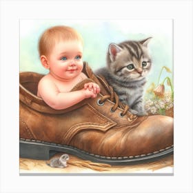 Baby In A Shoe 1 Canvas Print
