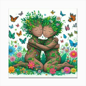 A hug illustration 3 Canvas Print