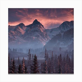 Sunset In The Mountains Canvas Print