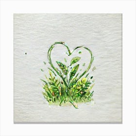 Heart In The Grass 2 Canvas Print