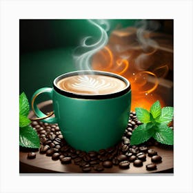 Coffee And Mint Canvas Print