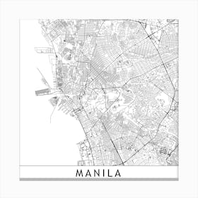 Manila Map Canvas Print