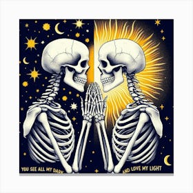 Romantic Skeletons Canvas Print