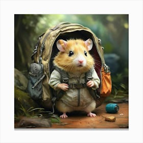 Hamster In A Backpack 2 Canvas Print