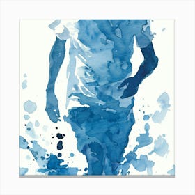 Runner In Blue Watercolor Canvas Print