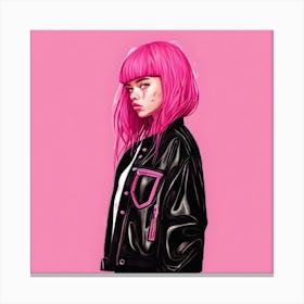 Girl With Pink Hair Canvas Print