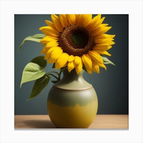 Sunflower In A Vase Canvas Print