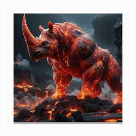 Rhinoceros On Fire 1 Canvas Print