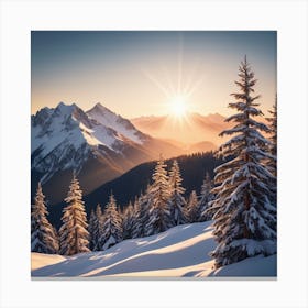 Sunrise In The Mountains 1 Canvas Print