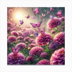 Butterflies In The Rain 2 Canvas Print