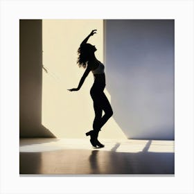 Silhouette Of A Woman Dancing Canvas Print