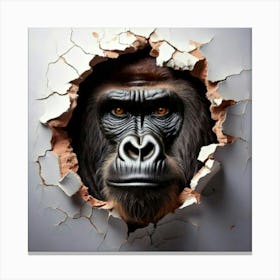 Firefly Intense Gorilla Face Emerging From Ripped Paper 38641 (2) Canvas Print