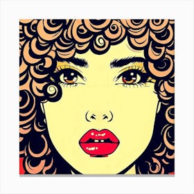 Pop Girl With Curly Hair Canvas Print