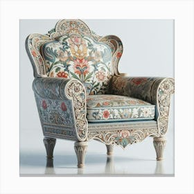 Chair With A Floral Pattern Canvas Print