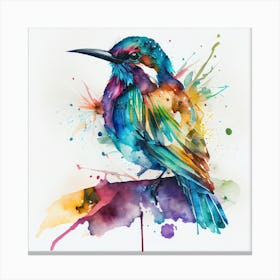 Bird Watercolor Abstract Canvas Print