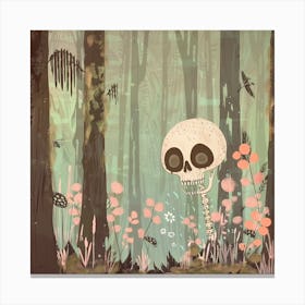 Skeleton In The Woods 5 Canvas Print