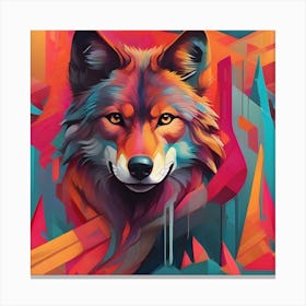 Abstract Wolf Painting 2 Canvas Print