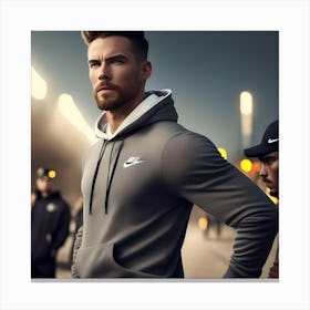 Man In Nike Hoodie Sports Advert Canvas Print