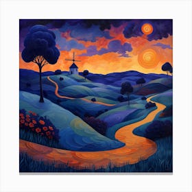 Sunset In The Valley Canvas Print