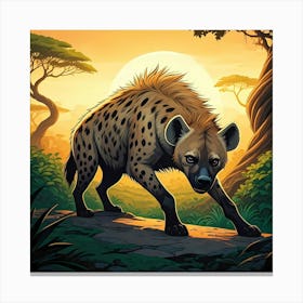 Cautious Hyena Canvas Print