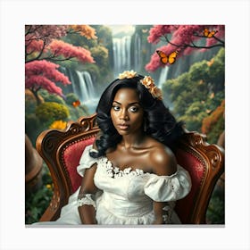 Black Woman In A Wedding Dress Canvas Print